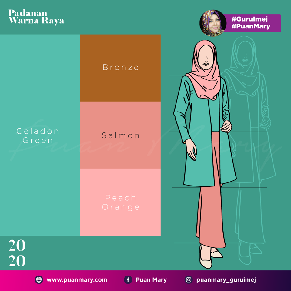 Padanan Warna Baju Dan Tudung Raya 2020 Puan Mary